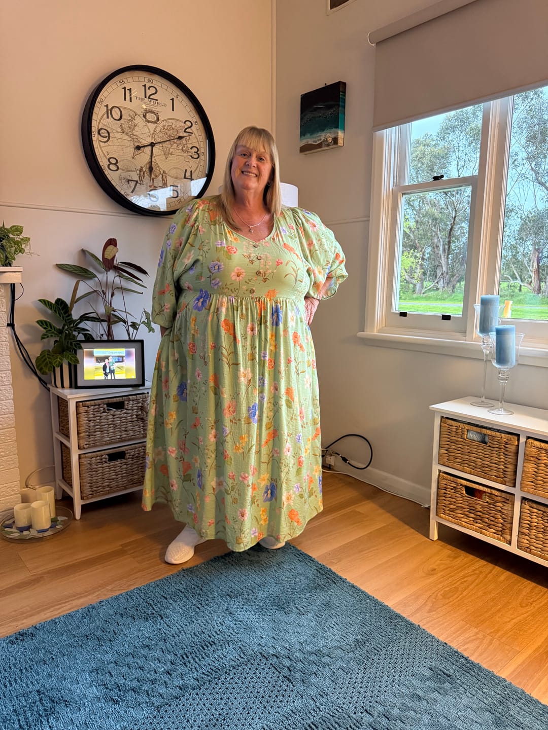 Customer photo review of Anna Midi Dress in Sage