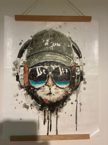 Customer photo review of Cool Cat with Headphones | Paint by Numbers
