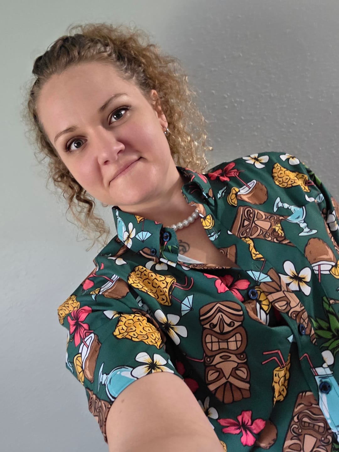 Customer photo review of 21 Pineapples "Drink Up" Button Up