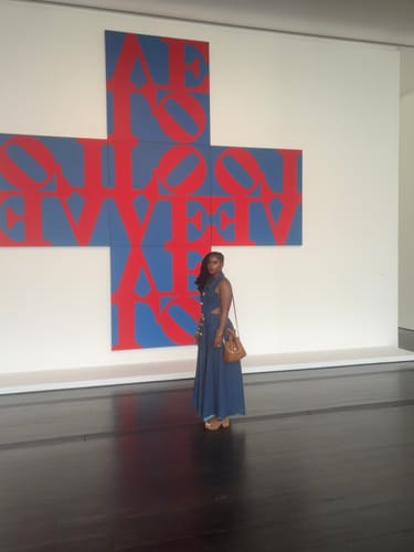 Customer photo review of Cut Out Stretchy Sleeveless Maxi Denim Dresses