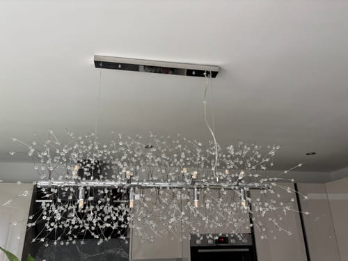 Customer photo review of Modern 12-Light Crystal  Linear Chandelier