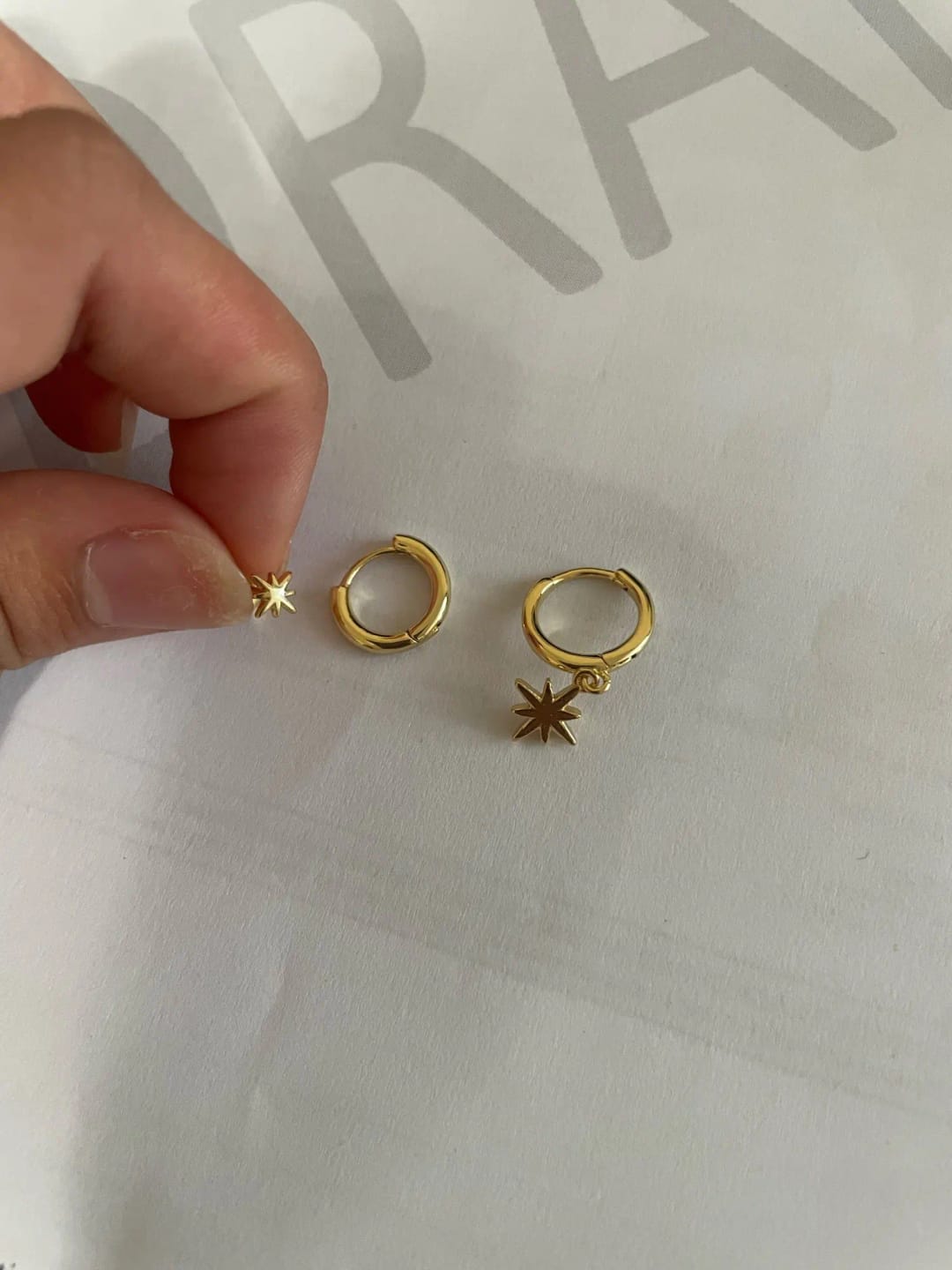 Customer photo review of Stellar Spark Earrings