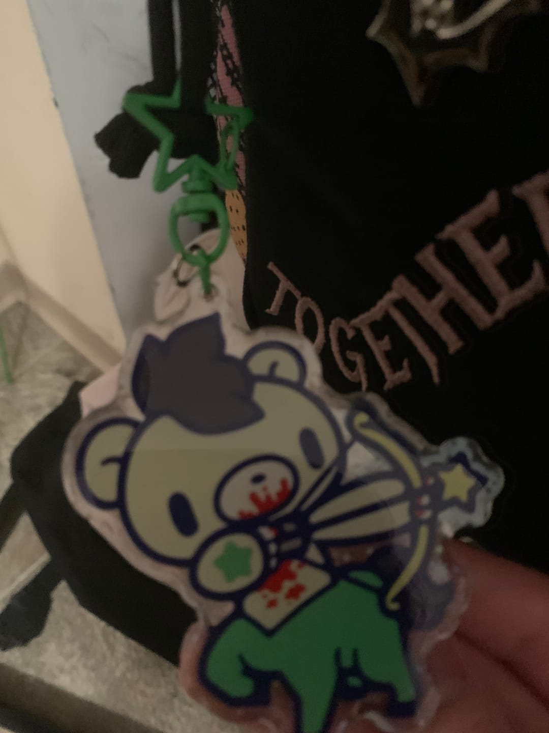 Customer photo review of Gloomy Bear Zodiac Keychains