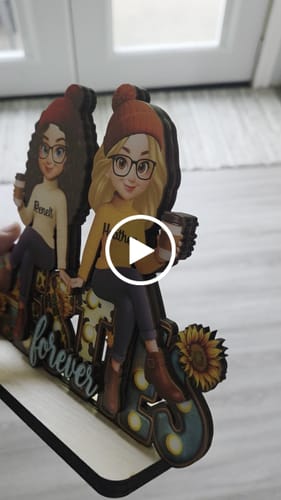 Customer video review of Western Fall Vibe Besties Sitting - Personalized 2-Layered Wooden Plaque - Meaningful Gift For Best Friend