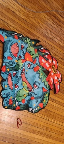 Customer photo review of Pokémon Grass Squad Irregular Shaped Rug