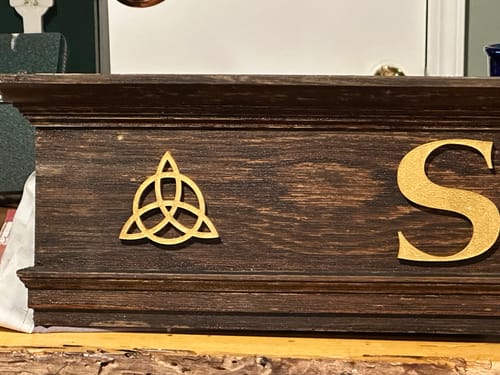 Customer photo review of Unfinished Wood Triquetra Shape - Craft - up to 46" DIY