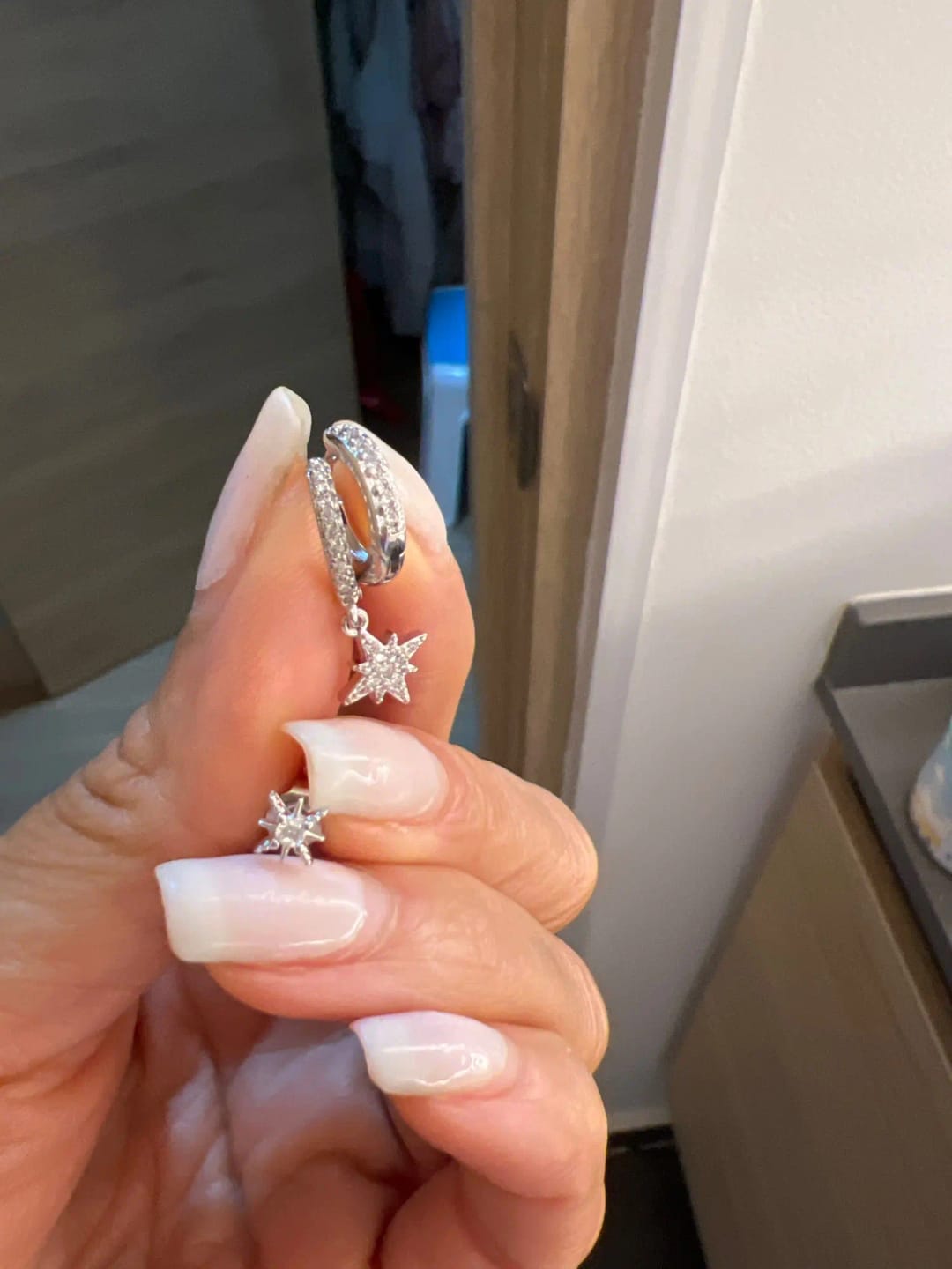 Customer photo review of Stellar Spark Earrings