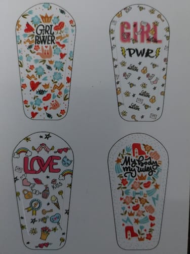 Customer photo review of Dexcom G6 Transmitter Stickers – Girl Power