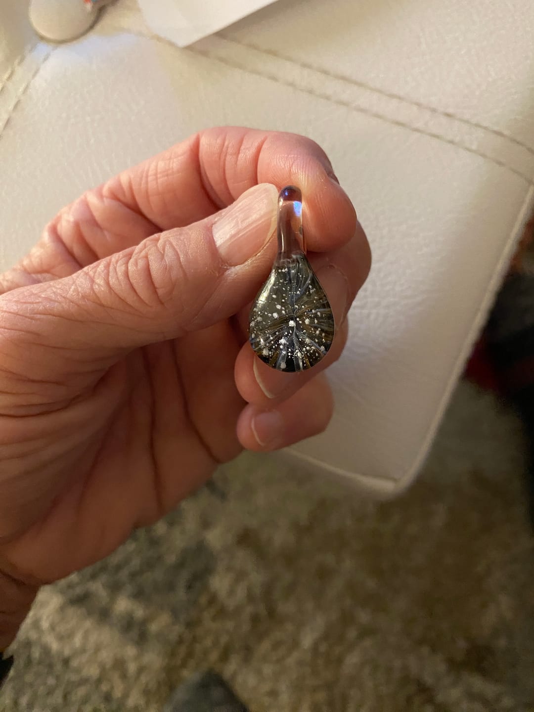 Customer photo review of Ghost Pendant with Infused Cremation Ashes