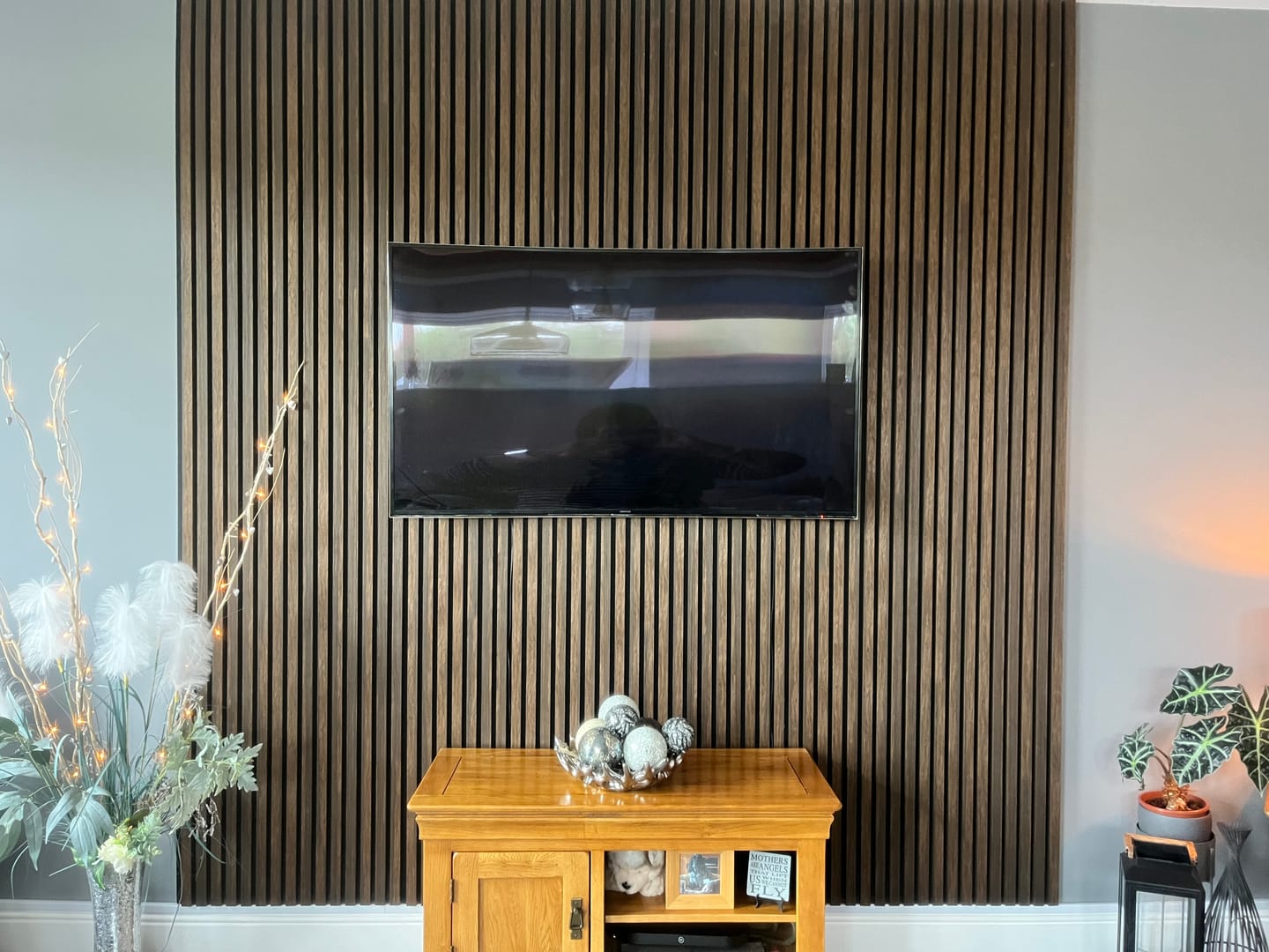 Customer photo review of Wooden Wall Panel | Smoked Oak | Premium 3-sided Wood Veneer