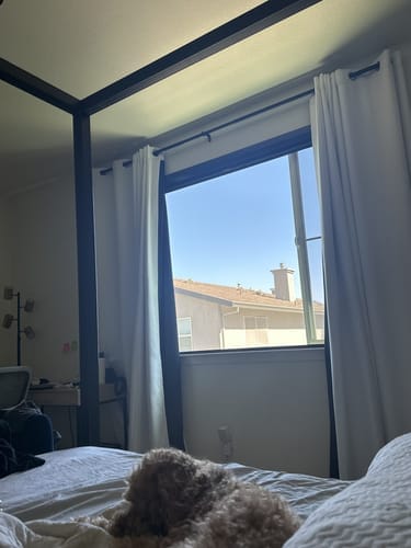 Customer photo review of Non-Drill Blackout Shades