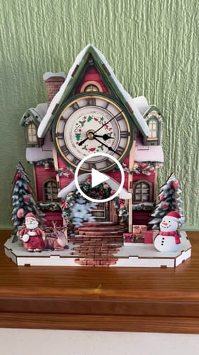 Customer video review of Christmas House– DIY Wooden Clock, 3D Puzzle Craft Kit