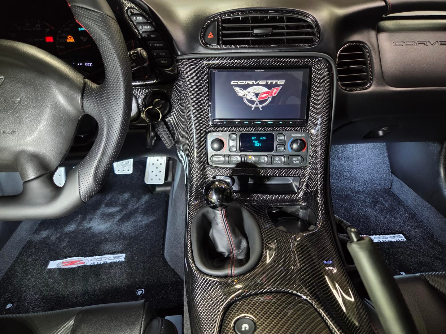 Customer photo review of Genuine Carbon Fiber Dash For Chevrolet Corvette C5 Fits Double Din Radio
