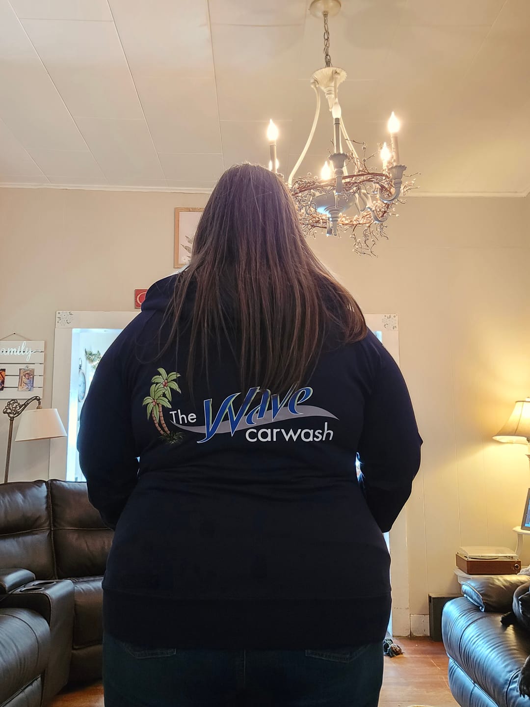 Customer photo review of Navy Solid Full Zip