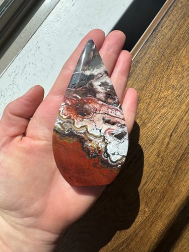 Customer photo review of Unique, Mexican Crazy Lace Agate Teardrop