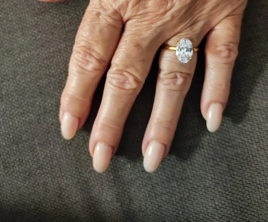 Customer photo review of Maribel Oval Zircon Ring