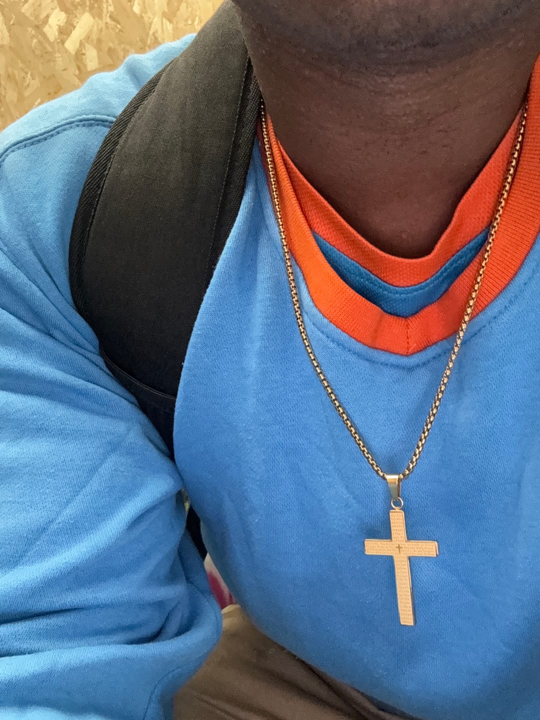 Customer photo review of Lord's Prayer Cross Pendant Necklace