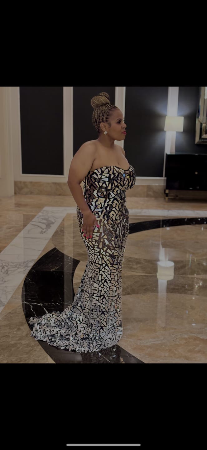 Customer photo review of Amelia Black Mirror Dress (Ready To Ship)