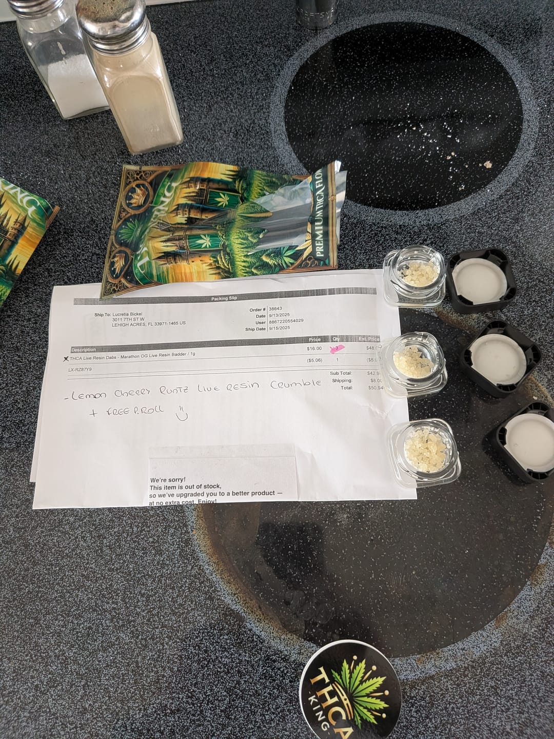 Customer photo review of THCA Live Resin Dabs