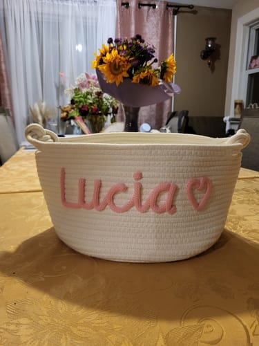 Customer photo review of Baby Knits™ Personalized Knitted Basket
