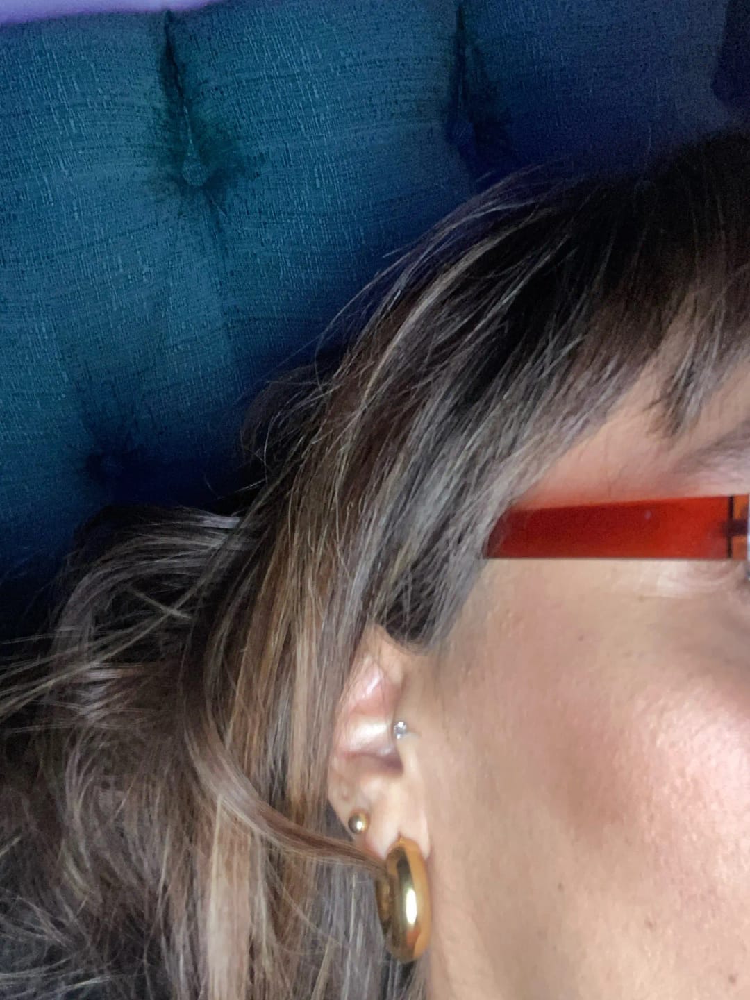 Customer photo review of Kallie Gold Hoop Earrings