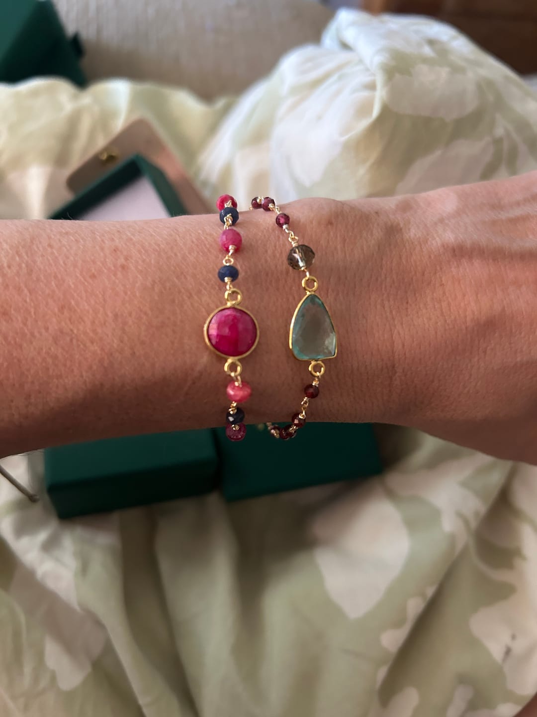 Customer photo review of London Blue Quartz Adjustable Gemstone Bracelet