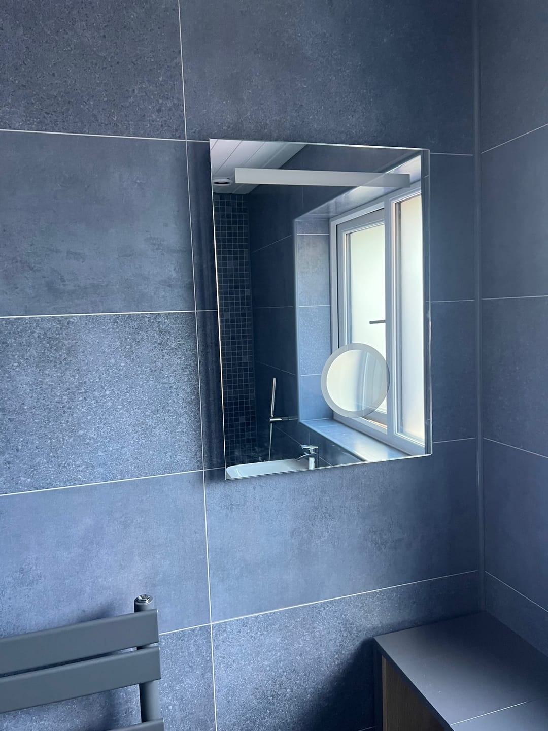 Customer photo review of 10mm Roman Blue Matt Shower Panel 1M x 2.4M