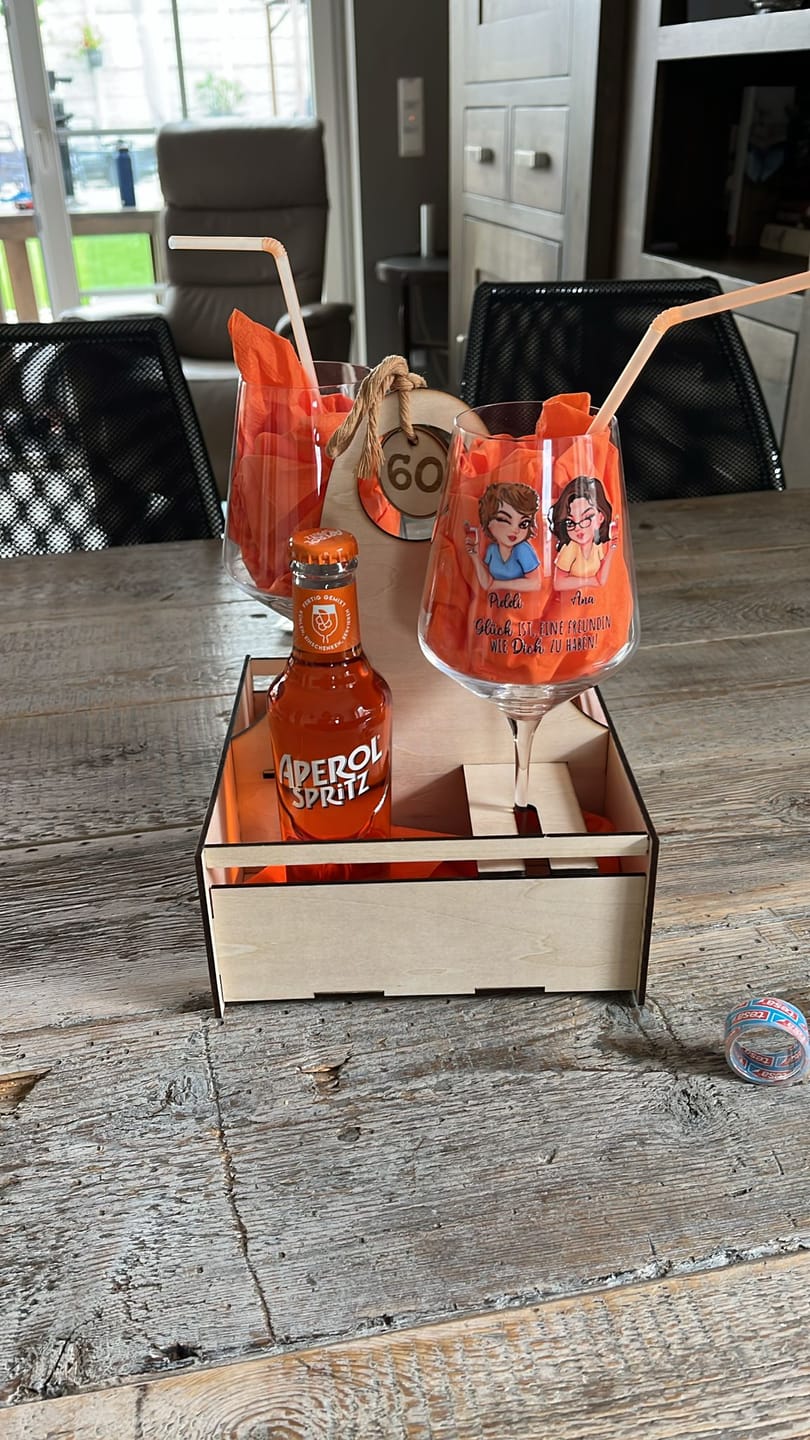 Customer photo review of Beste Freunde - Personalisiertes Glas für Sommergetränke
