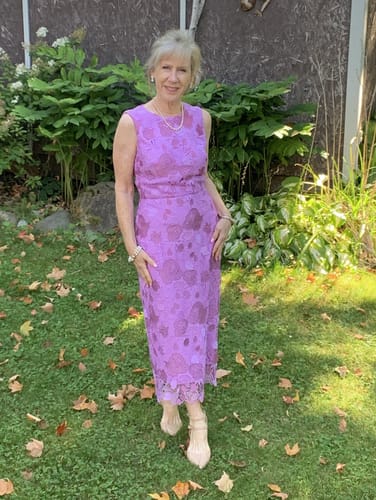 Customer photo review of Daphne Midi Dress by ML Monique Lhuillier - RENTAL