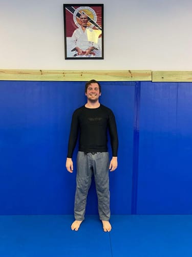Customer photo review of Standard Black Long Sleeve No-Gi Mens BJJ Rash Guard - (Pack of 3)