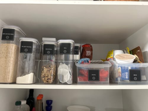 Customer photo review of Complete Pantry Sticker Set – 156 Square Stickers