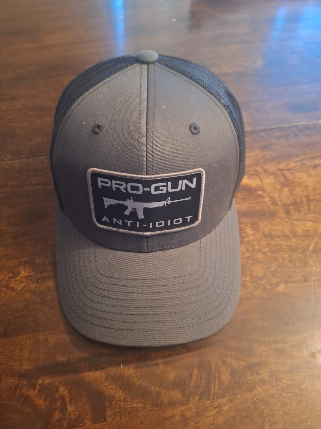 Customer photo review of Pro Gun Anti Idiot Woven Patch Hat