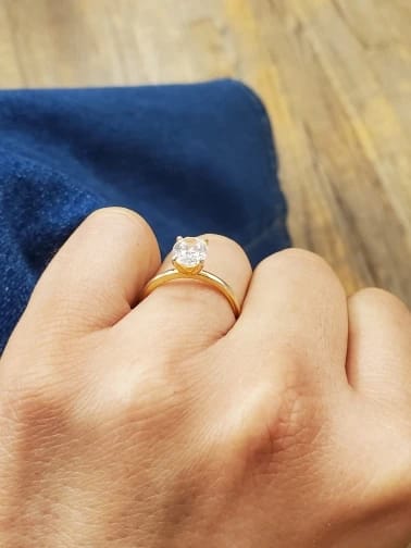 Customer photo review of Maribel Oval Zircon Ring