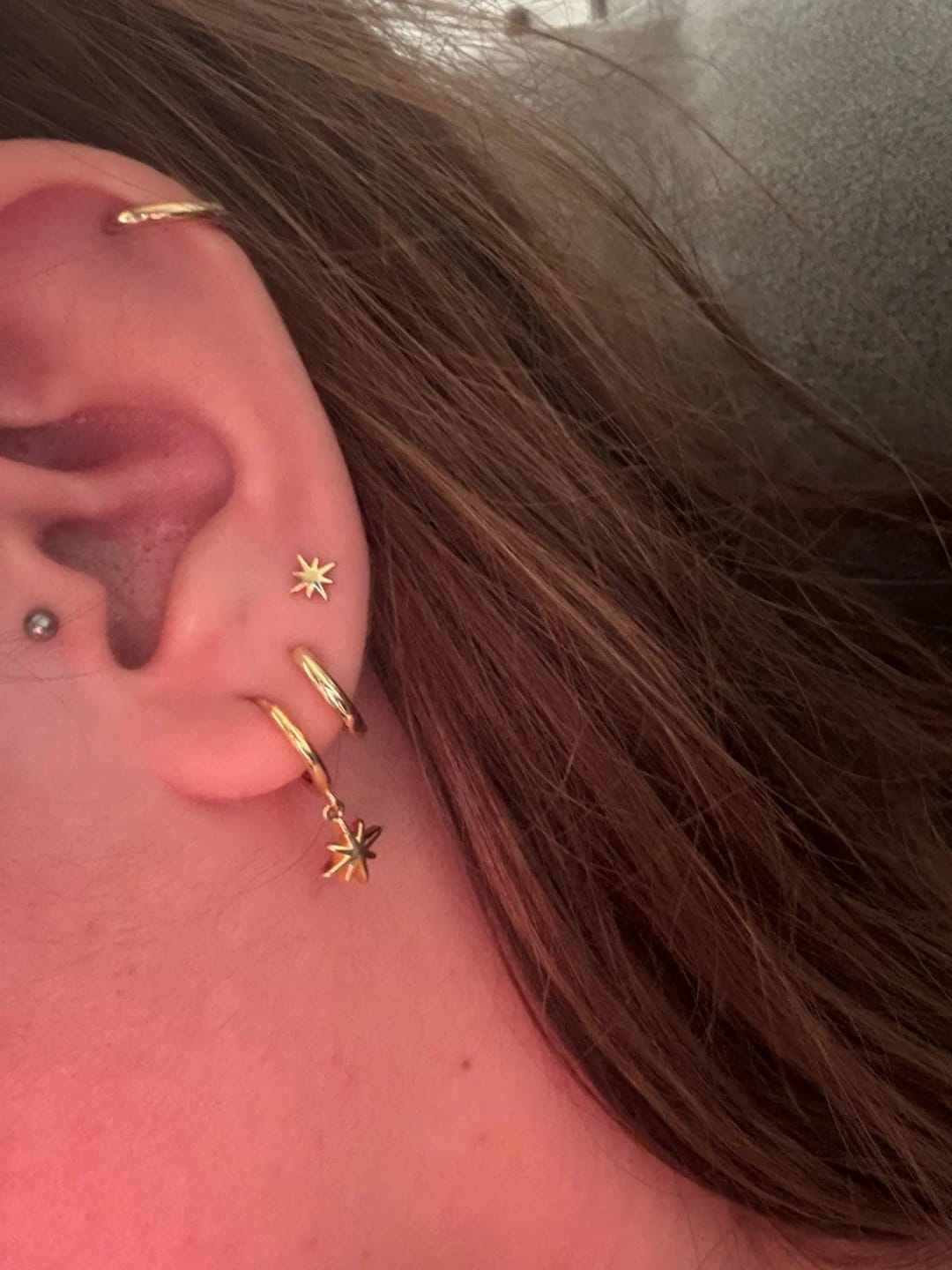 Customer photo review of Stellar Spark Earrings