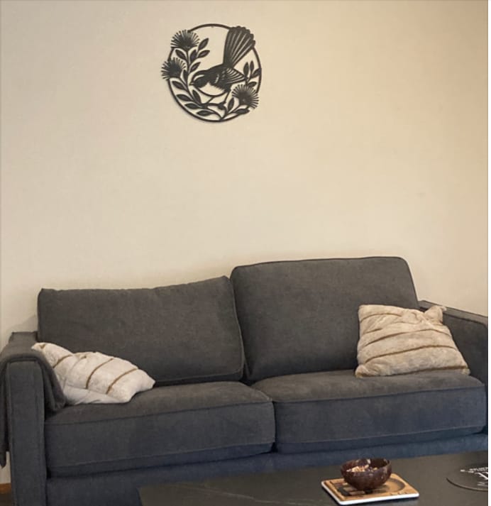 Customer photo review of Fantail and Pohutukawa Circle Wall Art