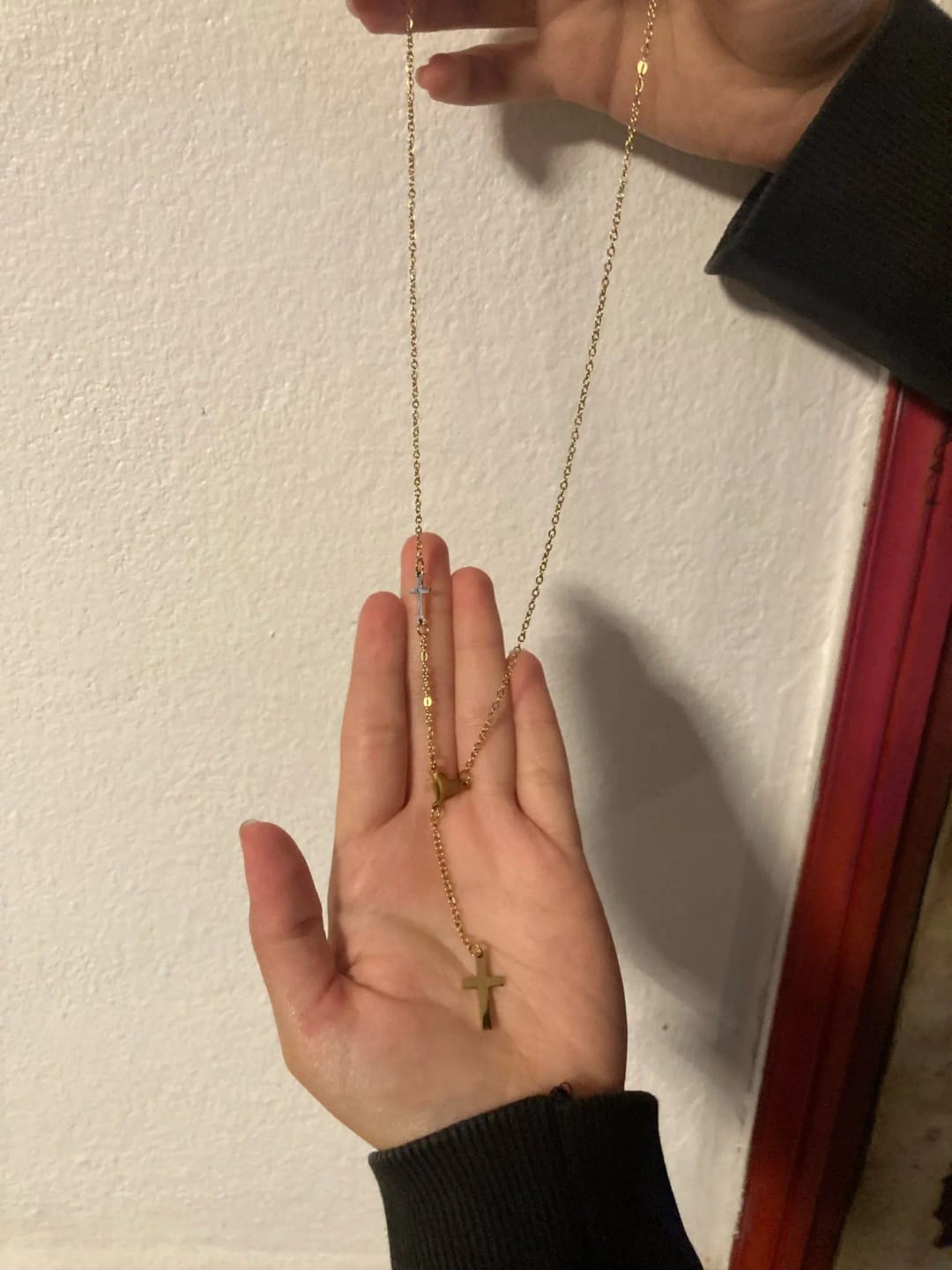 Customer photo review of Valencia Cross Pendant Necklace