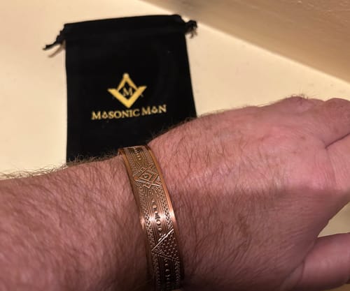 Customer photo review of Mens Masonic Bangle Pure Copper  Bracelet - Magnetic