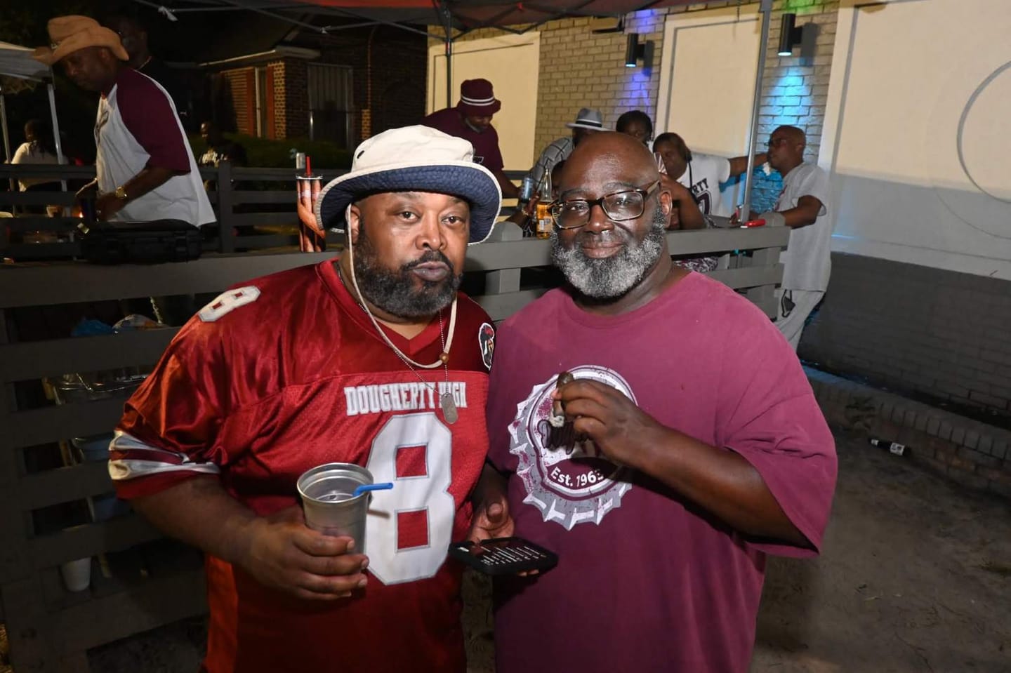 Customer photo review of Custom Burgundy White-Gray Classic Style Authentic American Football Jersey