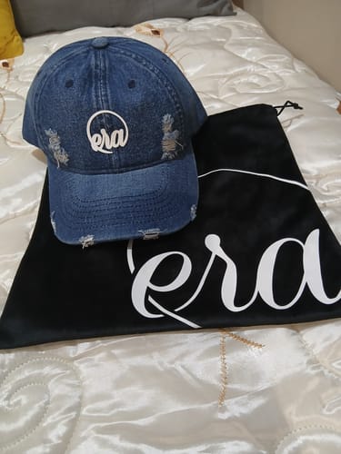 Customer photo review of Era Distressed Denim Cap