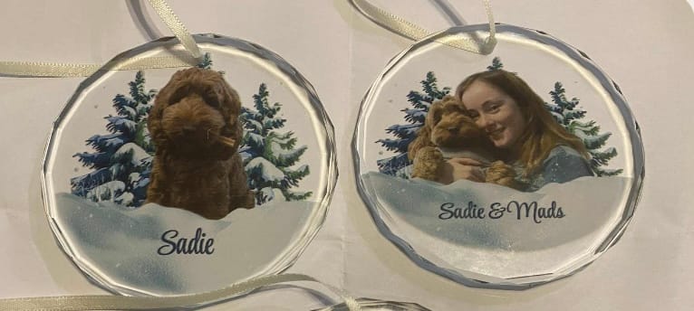 Customer photo review of Personalized Photo Dog Glass Ornament For Christmas