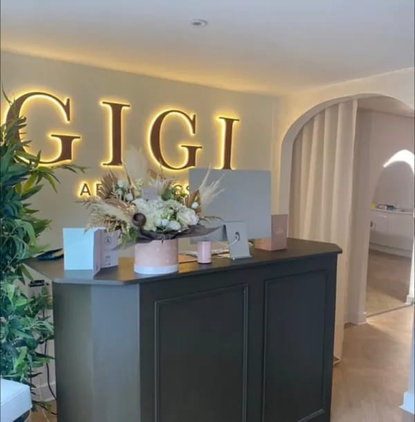 Customer photo review of Acrylic Backlit Business Signs