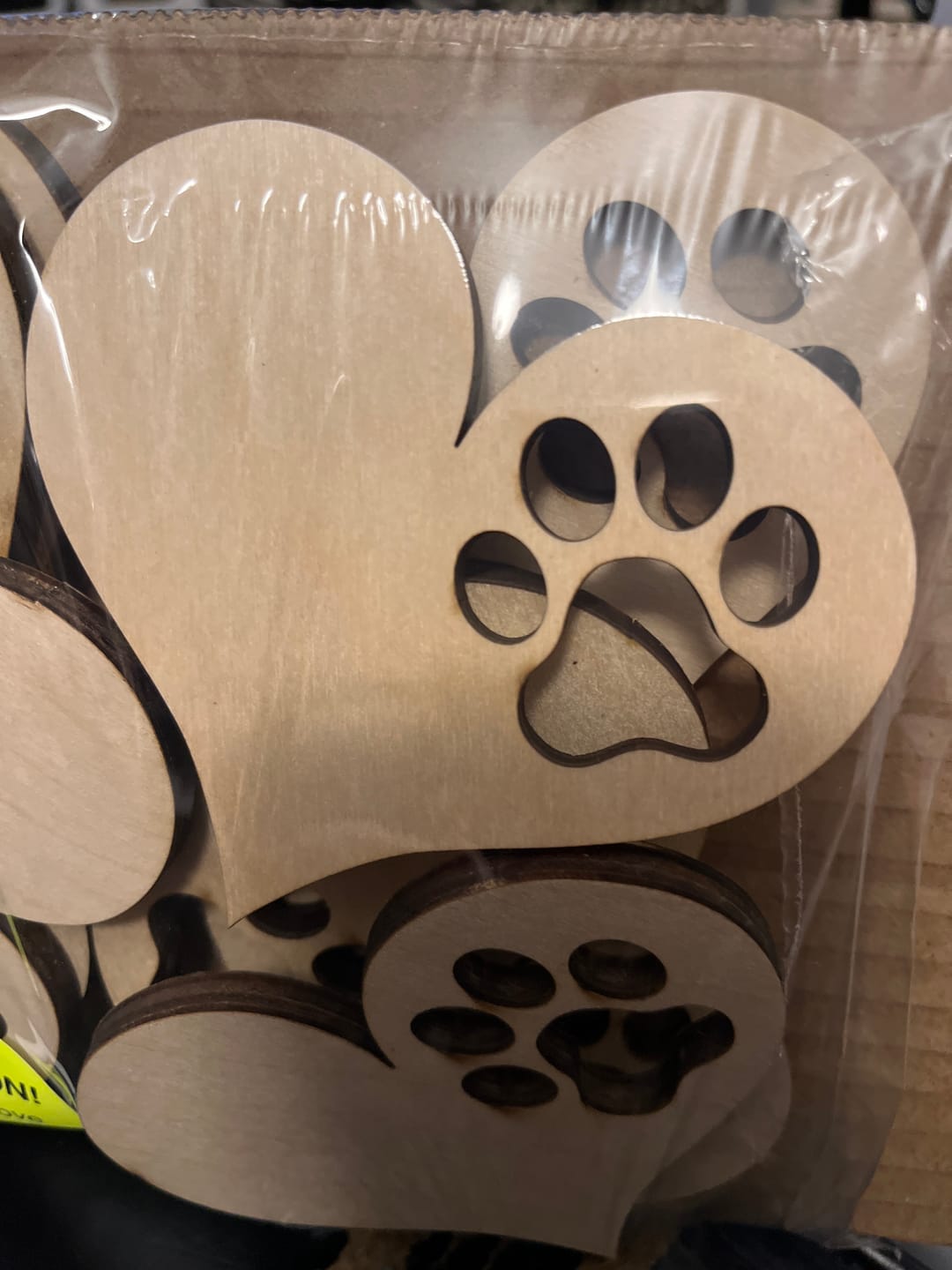 Customer photo review of Unfinished Wood Pawprint Heart Shape | Valentine's Day | Pet | DIY Craft Cutout | Up to 46"