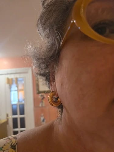 Customer photo review of Kallie Gold Hoop Earrings
