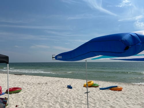 Customer photo review of ShadeSock - Wind-Inflating, Silent Beach Shade