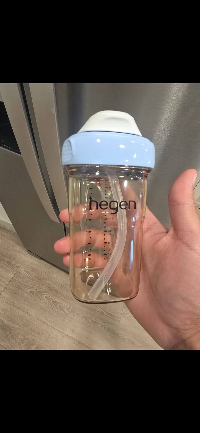 Customer photo review of Hegen PCTO™ 240ml/8oz Straw Cup PPSU Blue (Slow Flow) suitable for 6 months and above