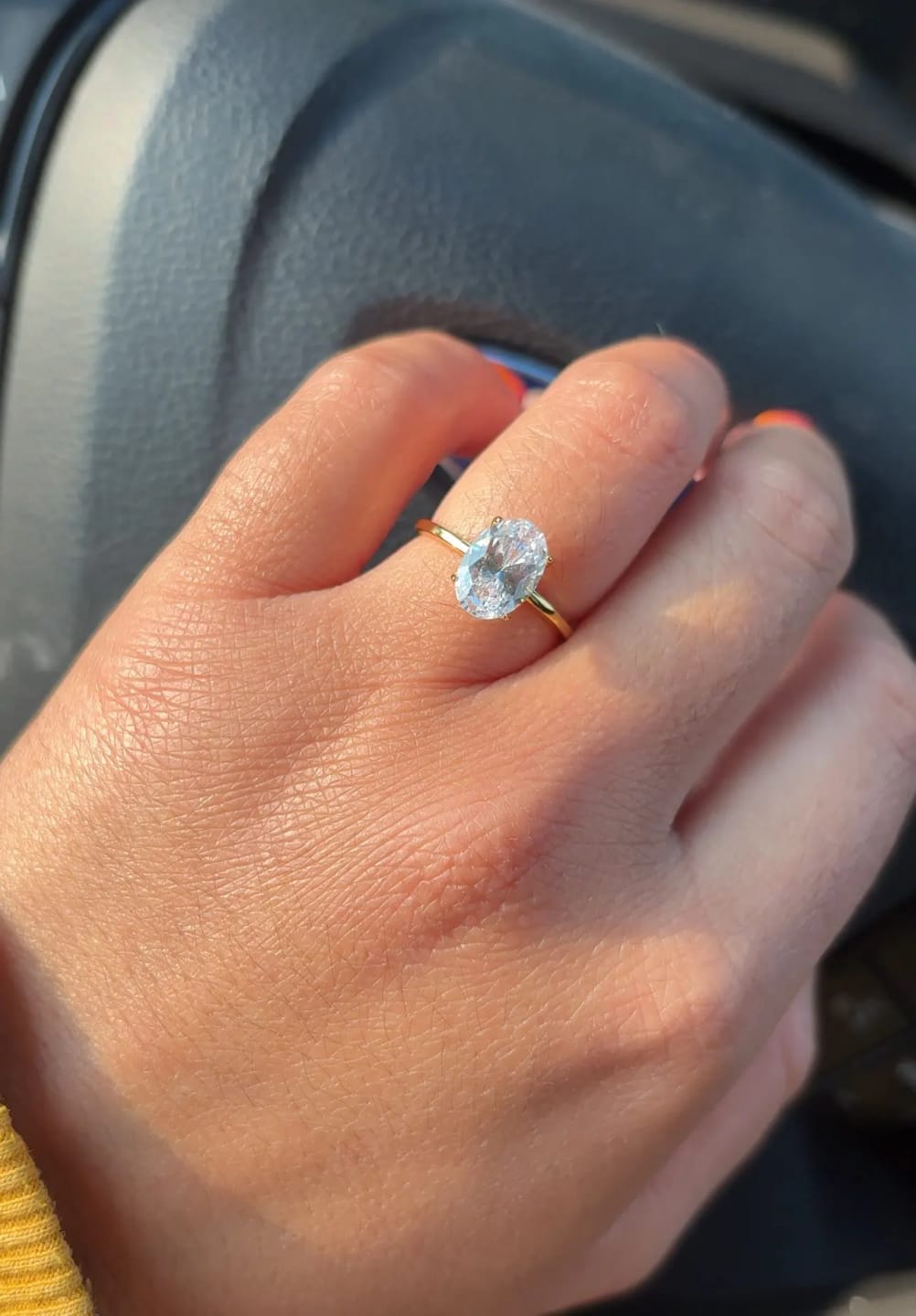Customer photo review of Maribel Oval Zircon Ring