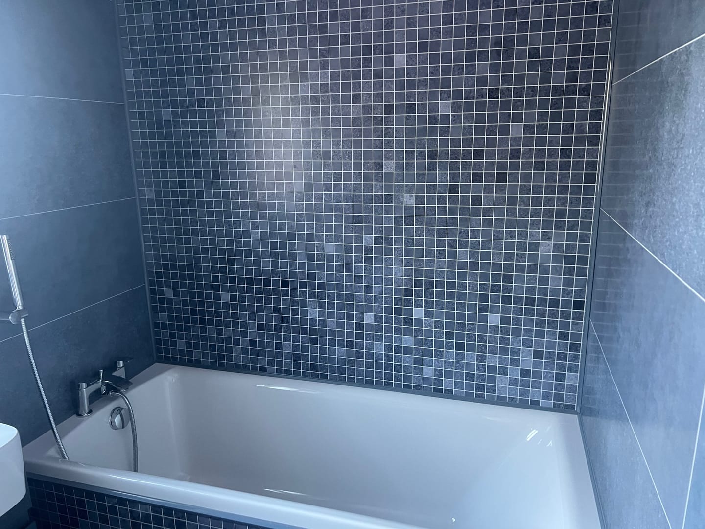 Customer photo review of 10mm Roman Blue Mosaic Matt Shower Panel 1M x 2.4M