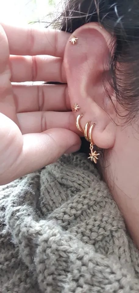 Customer photo review of Stellar Spark Earrings