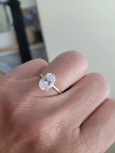 Customer photo review of Maribel Oval Zircon Ring