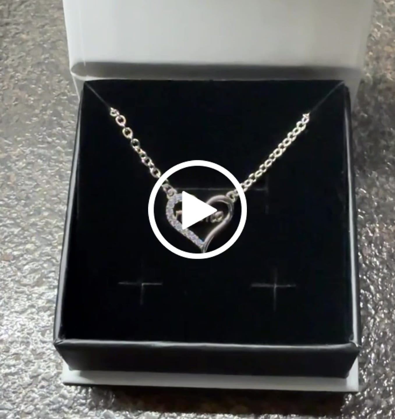 Customer video review of Louise 18k White Gold Plated Mama Heart Necklace with Simulated Diamond Crystals